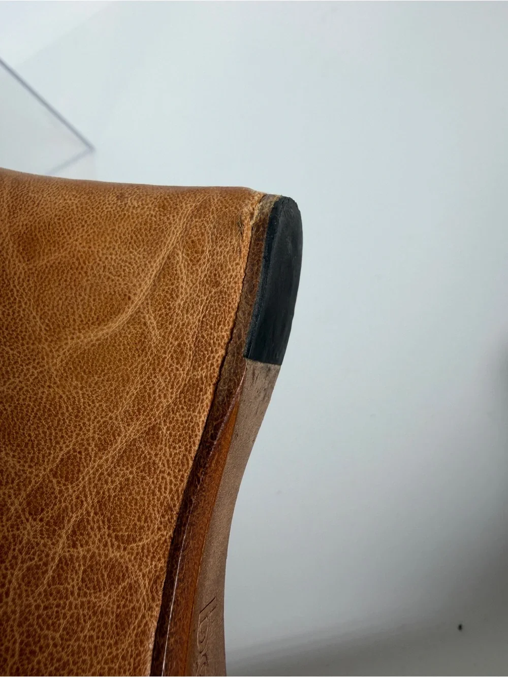 Bolo Leather Peep-Toe Slingback Wedge Sandals in Cognac; Size 8/39; Made by Born